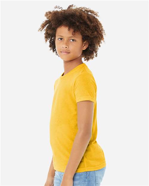 BELLA + CANVAS 3413Y Yellow Gold Triblend — on model side