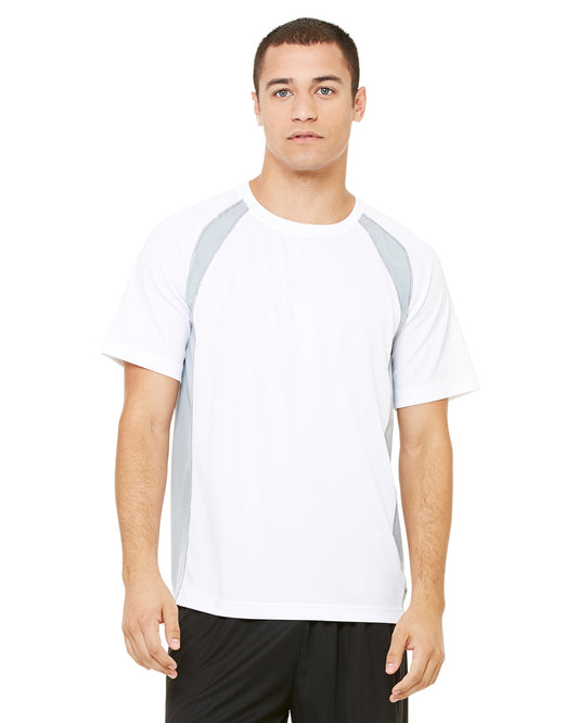 Unisex Colorblocked Short-Sleeve T-Shirt - White / Gray / Slate
