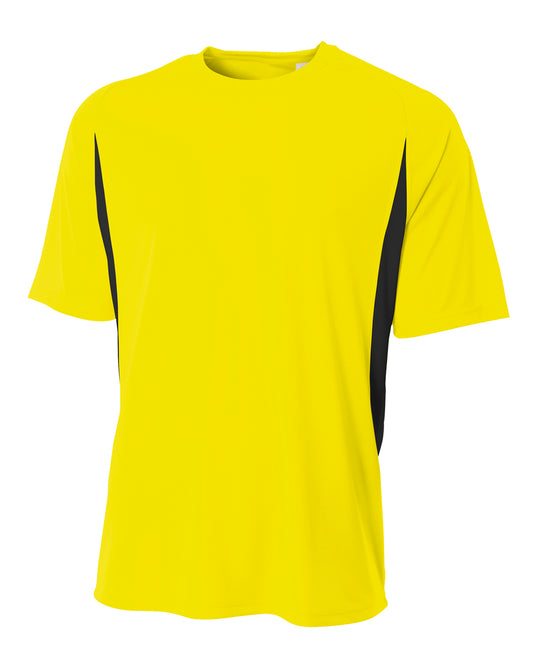 Men's Cooling Performance Color Blocked T-Shirt - Safety Yellow / Black