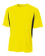 A4 N3181 - Men's Cooling Performance Color Blocked T-Shirt - Safety Yellow / Black