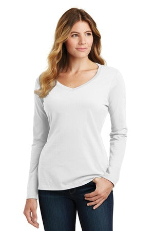 Women's Long Sleeve Fan Favorite V-Neck Tee - White