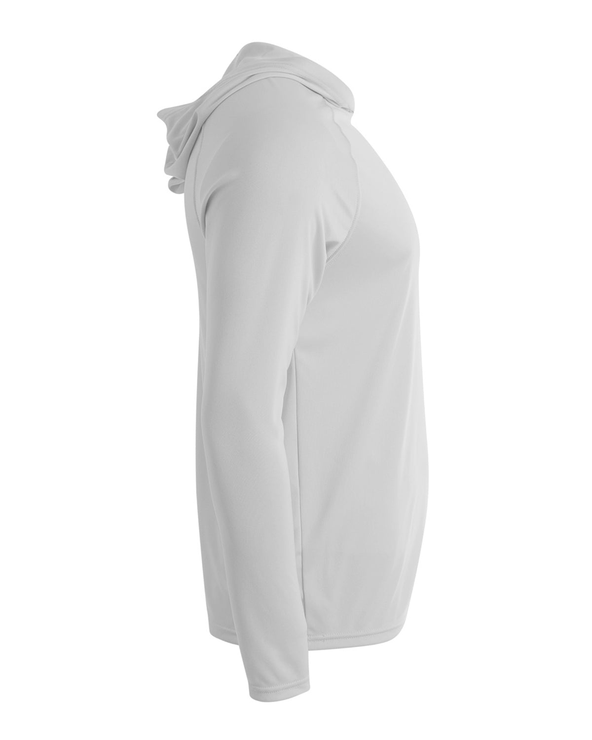 A4 Unisex Cooling Long Sleeve Hooded Tee - Silver
