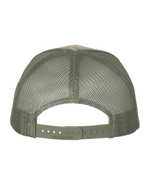 Richardson 112FP Pale Khaki/ Loden Green — back