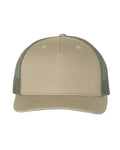 Richardson 112FP Pale Khaki/ Loden Green — front