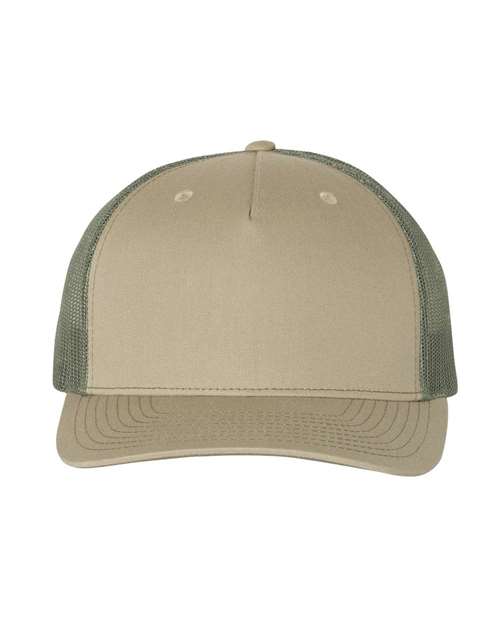 Richardson 112FP Pale Khaki/ Loden Green — front