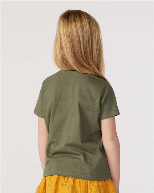 Rabbit Skins 3321 Vintage Military Green — on model back