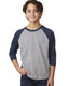 Next Level 3352 - Youth CVC 3/4-Sleeve Raglan - Midnight Navy / Dark Heather Gray