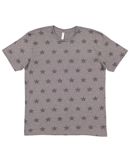 Unisex Star Print T-Shirt - Granite Heather Star