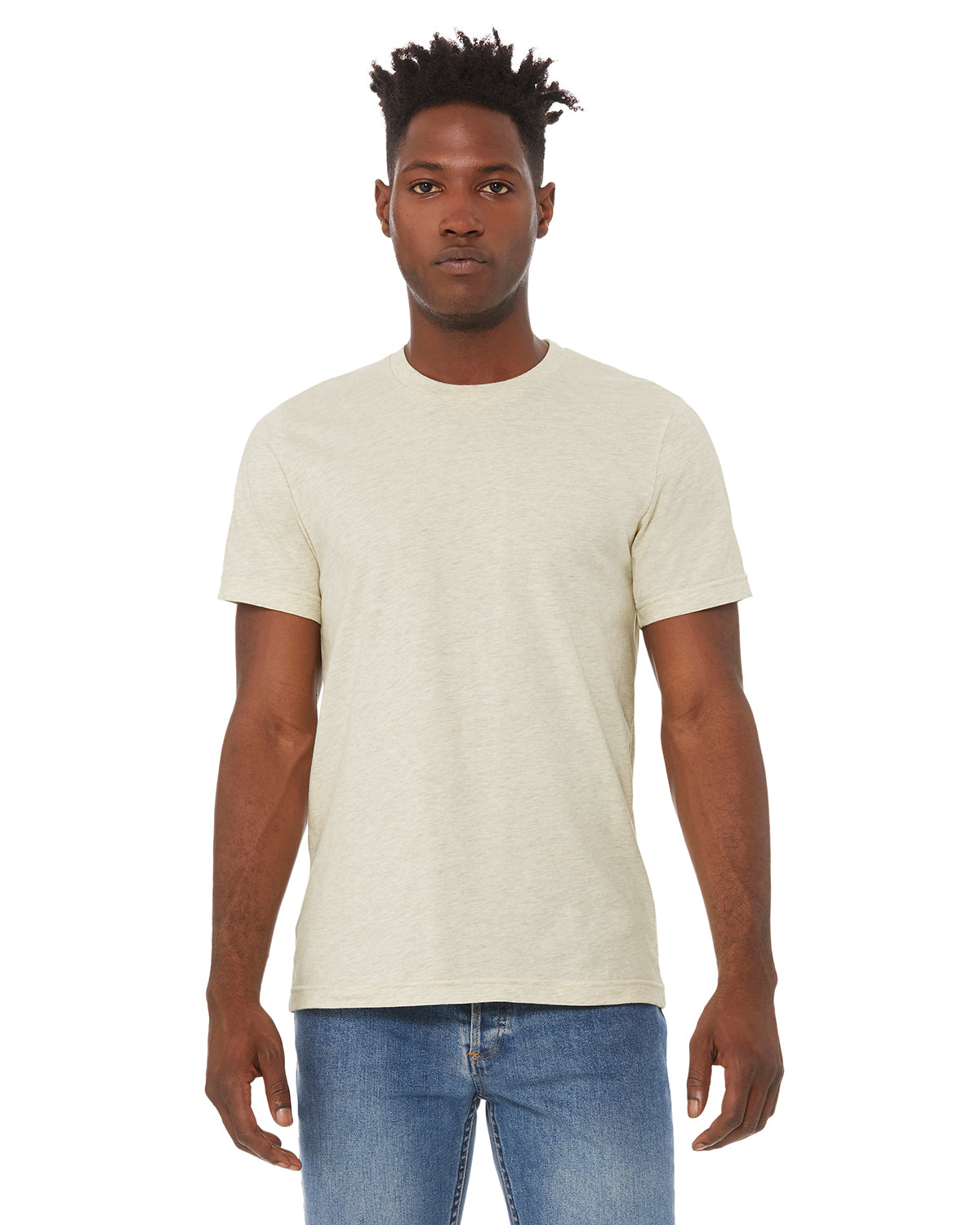 Unisex Heather CVC T-Shirt - Heather Prism Natural