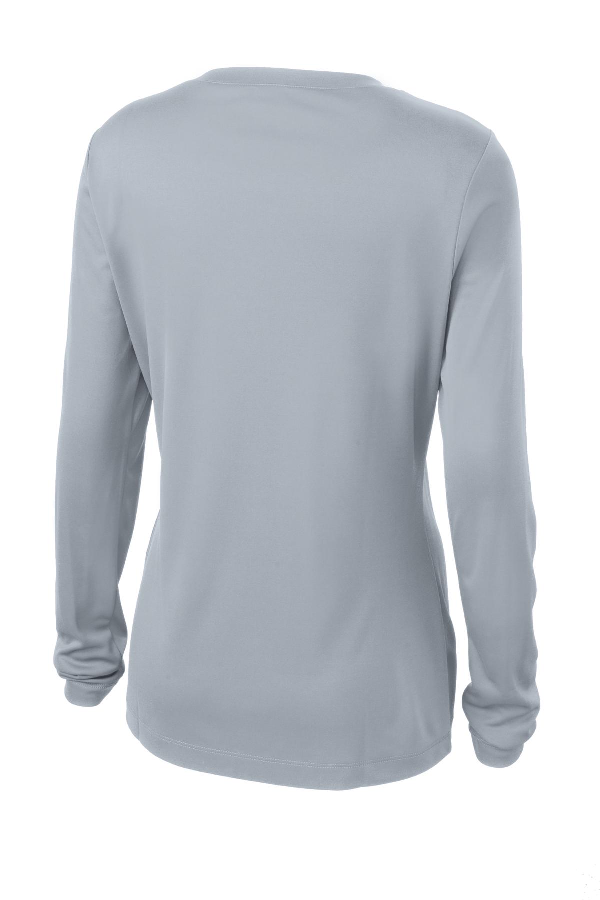 Women's Long Sleeve PosiCharge Competitor V-Neck Tee - Silver