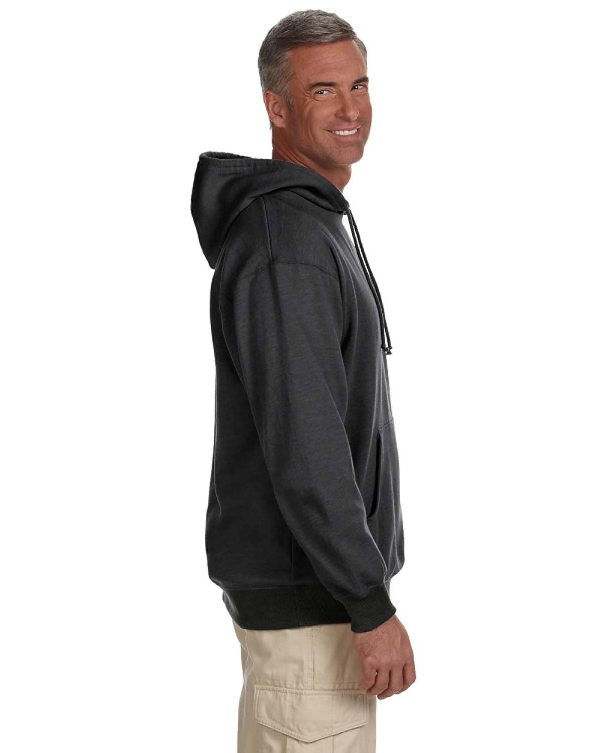 Unisex Organic/Recycled Heathered Fleece Pullover Hoodie - Charcoal