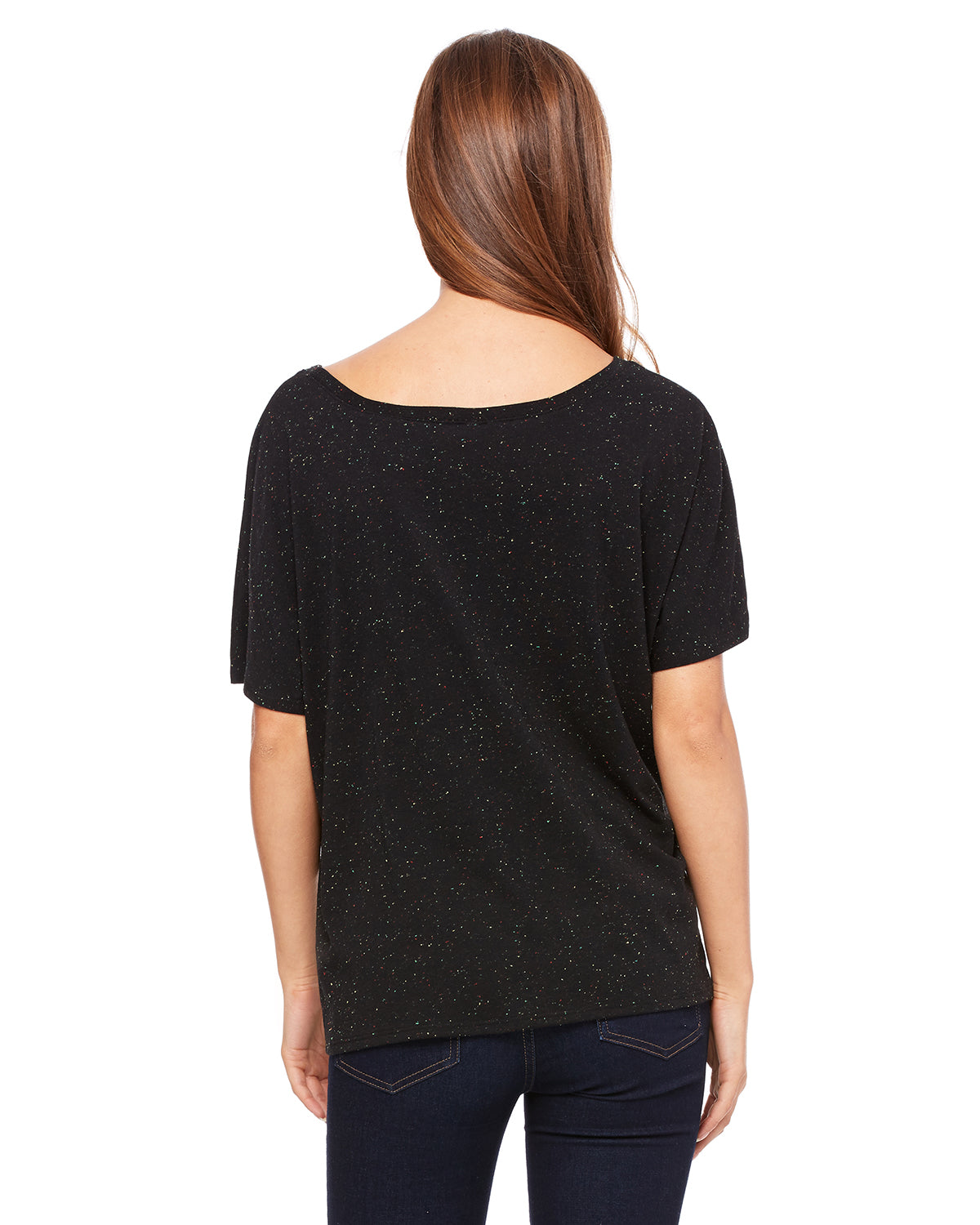Women's Slouchy T-Shirt - Black Speckled