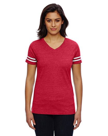 Women's Football T-Shirt - Vintage Red / Blend White