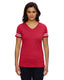 LAT 3537 - Women's Football T-Shirt - Vintage Red / Blend White