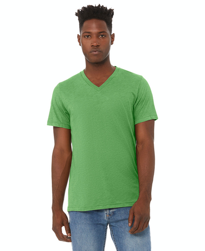 Unisex Triblend V-Neck T-Shirt - Green Triblend
