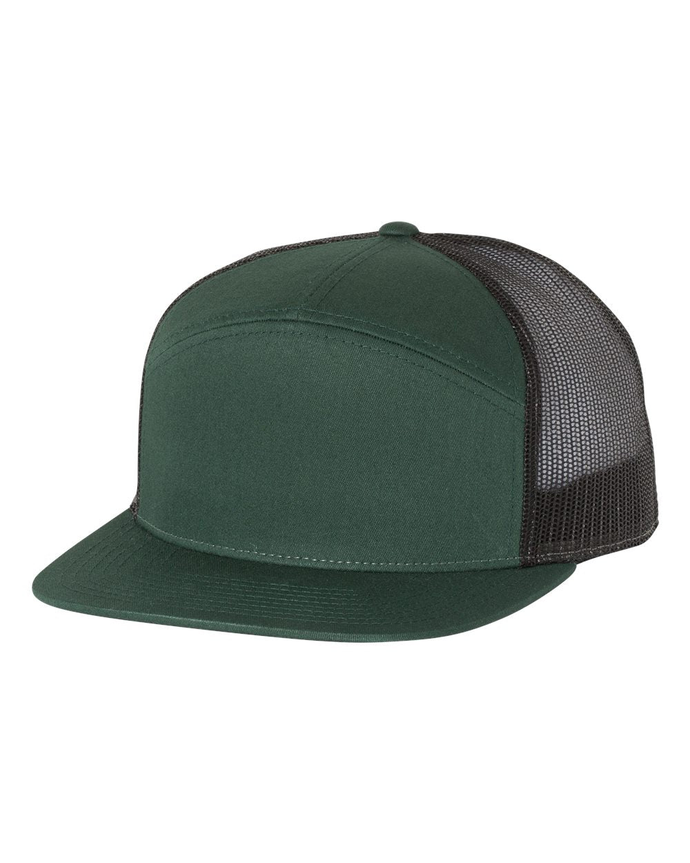 Seven-Panel Trucker Cap - Dark Green / Black