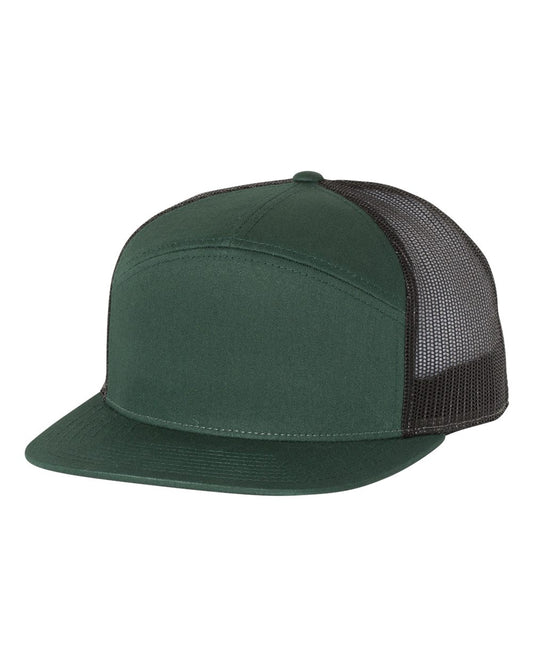 Seven-Panel Trucker Cap - Dark Green / Black