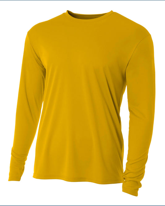Youth Long Sleeve Cooling Performance Crew Shirt - Gold
