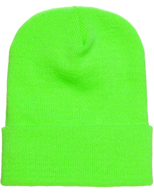Unisex Cuffed Knit Beanie - Safety Green