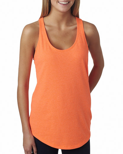 Women's French Terry Racerback Tank - Neon Heather Orange