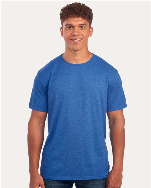 JERZEES 560MR Retro Heather Royal — on model front