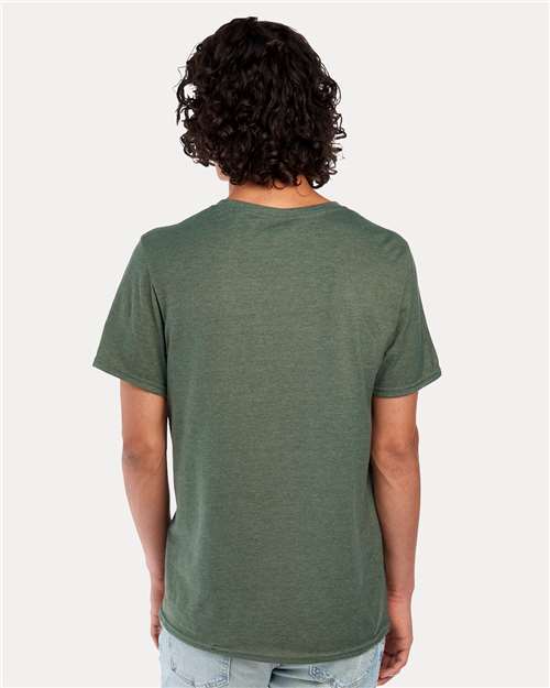 JERZEES 560MR Military Green Heather — on model back