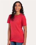 JERZEES 560MR Fiery Red Heather — on model side