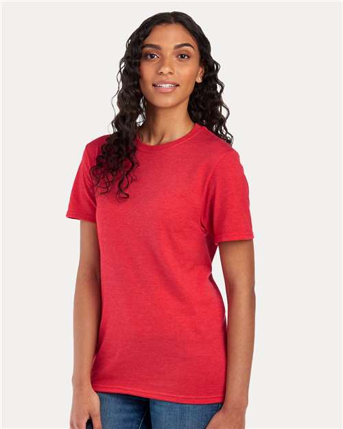 JERZEES 560MR Fiery Red Heather — on model side