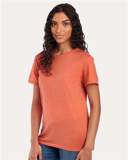 JERZEES 560MR Vintage Heather Orange — on model side
