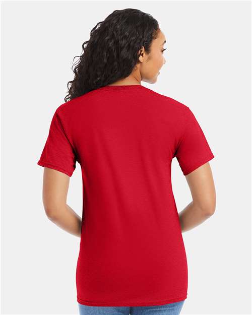 Hanes 5280 Athletic Red — on model back