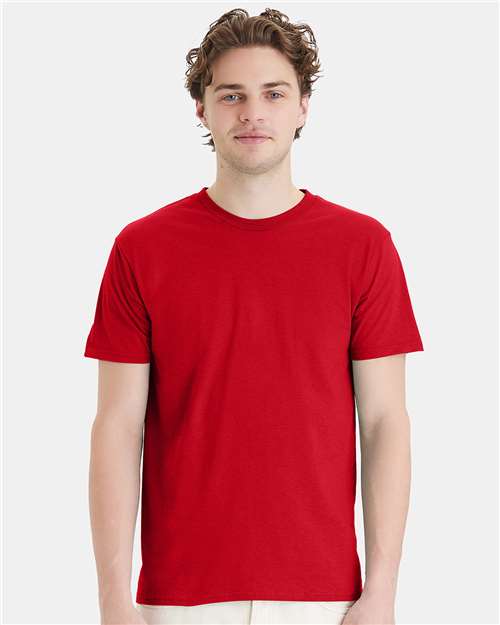 Hanes 4980 Athletic Red — on model front