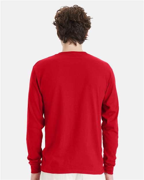 Hanes 5286 Athletic Red — on model back