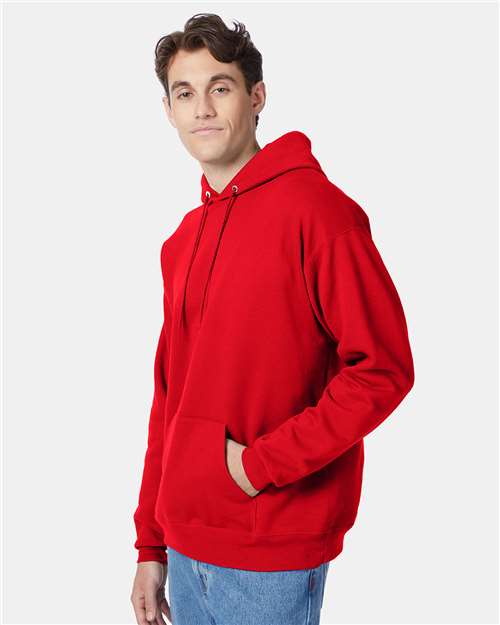 Hanes P170 Athletic Red — on model side