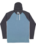 Men's Hooded Raglan Long Sleeve Fine Jersey T-Shirt - Vintage Indigo / Vintage Navy / White