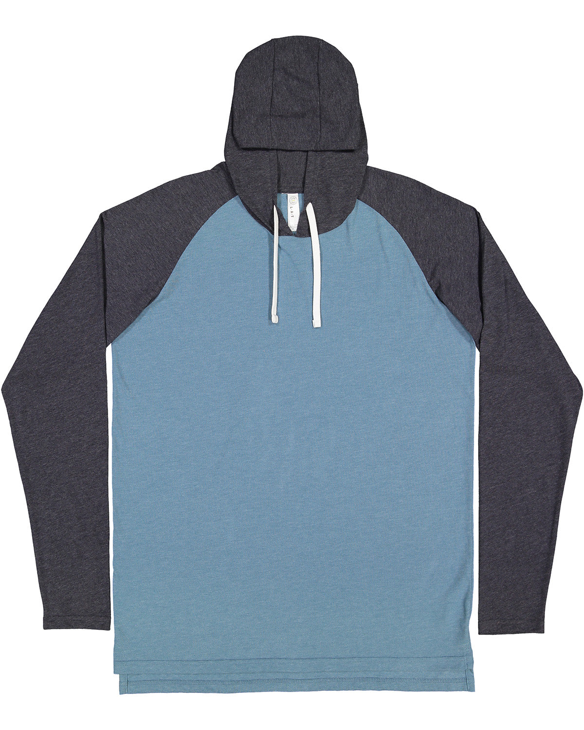 Men's Hooded Raglan Long Sleeve Fine Jersey T-Shirt - Vintage Indigo / Vintage Navy / White