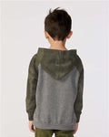 Independent Trading Co. PRM10TSB Nickel Heather/ Forest Camo — on model back