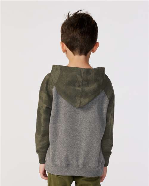 Independent Trading Co. PRM10TSB Nickel Heather/ Forest Camo — on model back