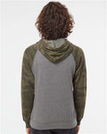 Independent Trading Co. PRM33SBP Nickel Heather/ Forest Camo — on model back