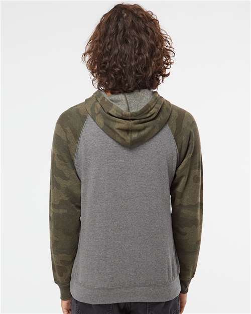 Independent Trading Co. PRM33SBP Nickel Heather/ Forest Camo — on model back