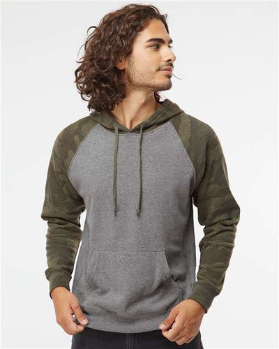 Independent Trading Co. PRM33SBP Nickel Heather/ Forest Camo — on model front