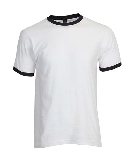 Unisex Fine Jersey Ringer Tee - White/ Black