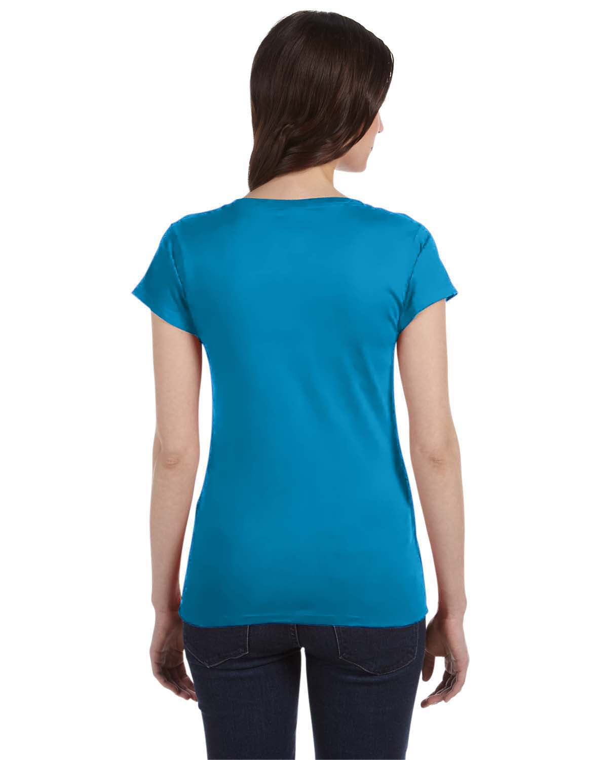 Women's SoftStyle® Fitted V-Neck T-Shirt - Sapphire