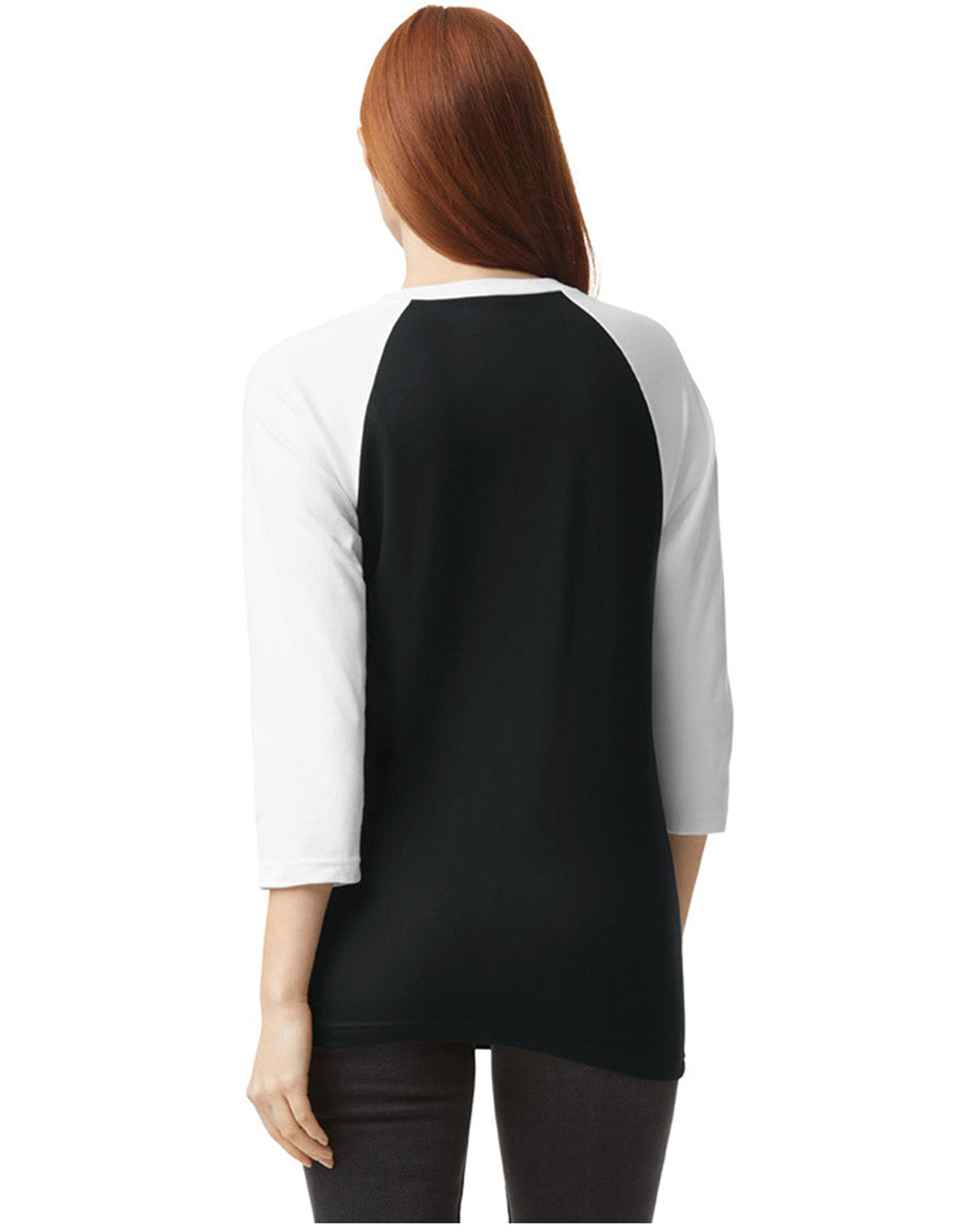 Unisex CVC Raglan T-Shirt - Black/White