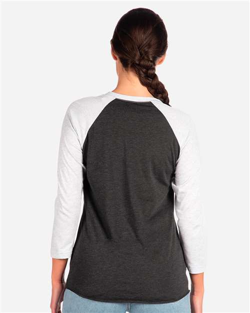 Next Level 6051 Heather White/ Vintage Black — on model back