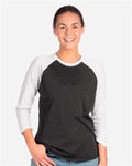 Next Level 6051 Heather White/ Vintage Black — on model front