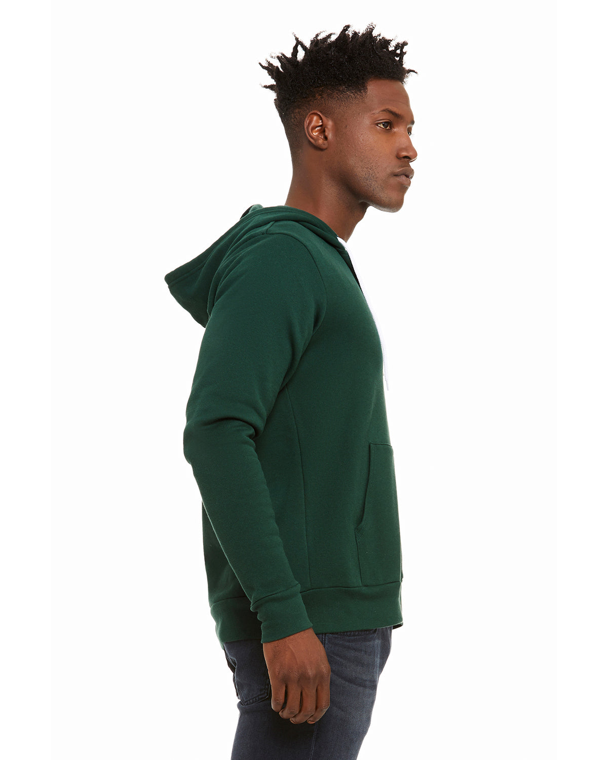 Unisex Poly-Cotton Sponge Fleece Full-Zip Hoodie - Forest