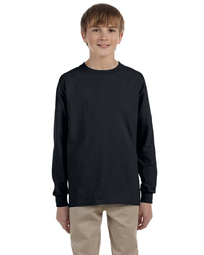 Youth Ultra Cotton® 6 oz. Long-Sleeve T-Shirt - Black