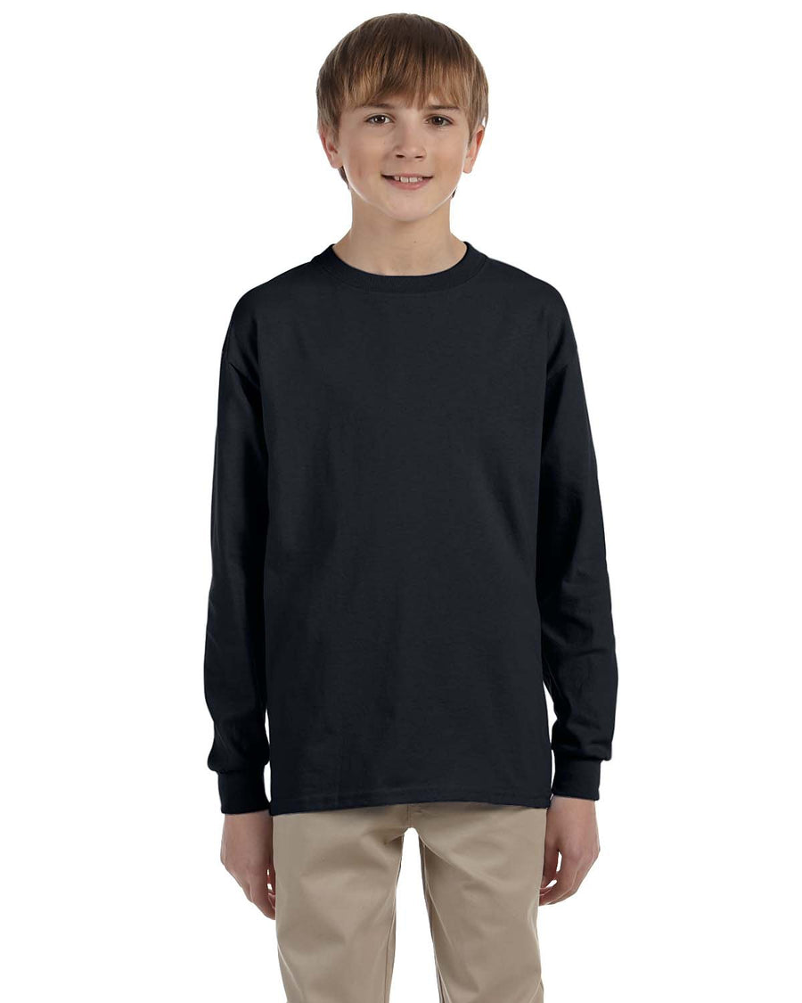 Youth Ultra Cotton® 6 oz. Long-Sleeve T-Shirt - Black