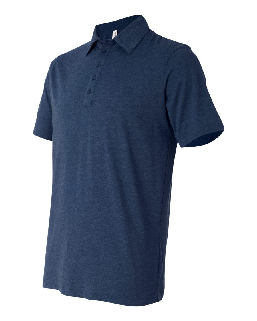 Five-Button Jersey Sport Shirt - Heather Navy
