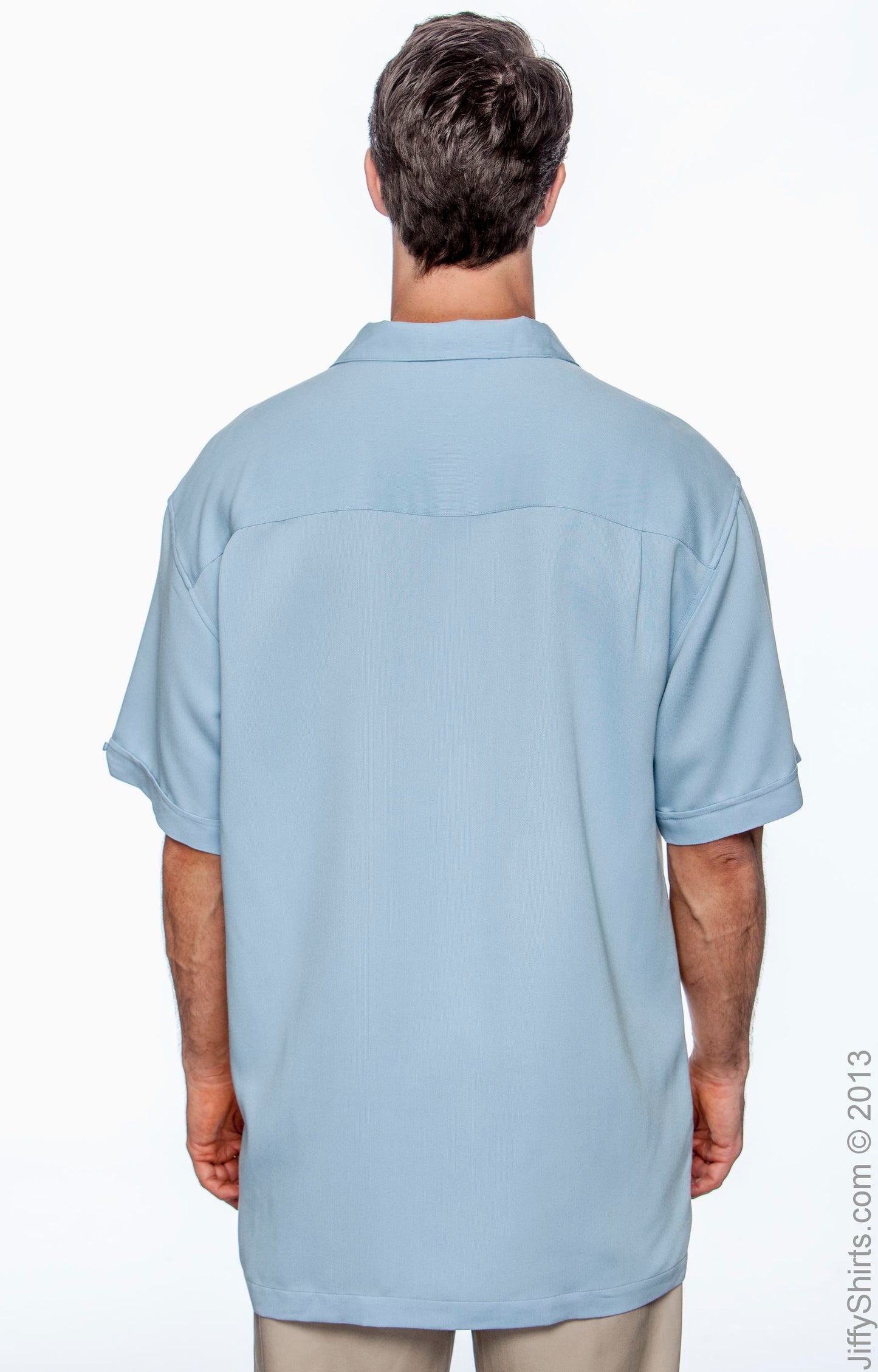 Men's Two-Tone Camp Shirt - Cloud Blue / Creme